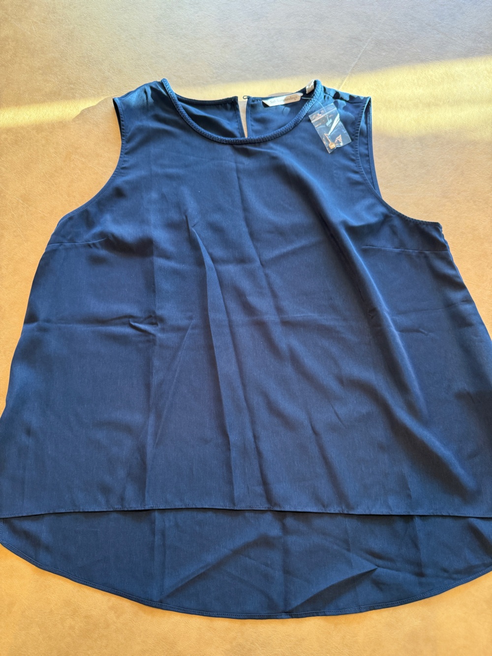 Soft Surroundings Navy Sleeveless Tank Top
